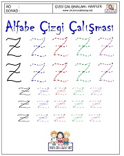 harfler çizgi çalışması